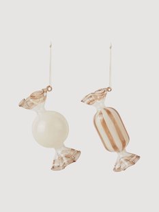 Handgemaakte kerstboomhangers Candy, 2-delig