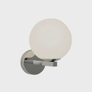 Wandlamp Lucande Bidolo, chroomkleurig, glas, Ø 12 cm, IP44