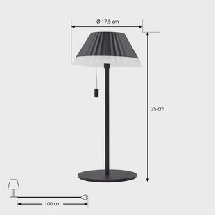 Lindby LED tafellamp Ilvi, zwart, aluminium, Ø 17,5 cm