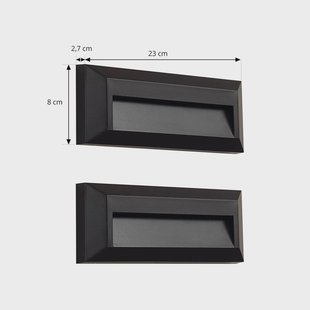 Lindby LED buiten wandlamp Peker, zwart, set van 2, PC