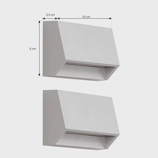 Lindby LED buiten wandlamp Appeso, breedte 10 cm, set van 2