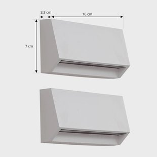 Lindby LED buiten wandlamp Appeso, lengte 16 cm, set van 2