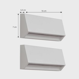 Lindby LED buiten wandlamp Appeso, lengte 22 cm, set van 2