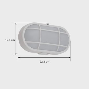 Lindby LED buiten wandlamp Alisha, wit, kunststof, IP54