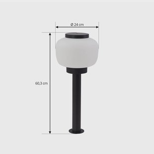 Lindby Orfeas sokkellamp, zwart/wit, aluminium, Ø 24 cm