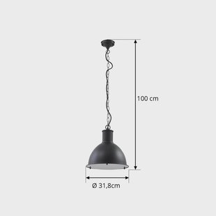 Lindby Luciane buiten hanglamp, zwart, aluminium, Ø 31,8 cm