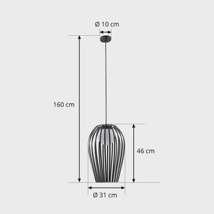 Lucande Marrin buiten hanglamp, zwart, metaal, Ø 31 cm
