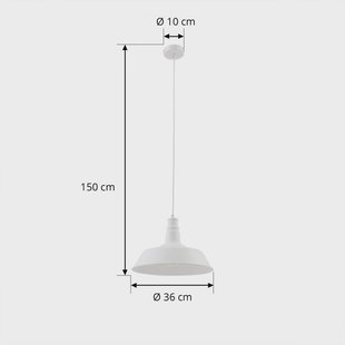 Lindby hanglamp Laylan, wit, Ø 36 cm, metaal