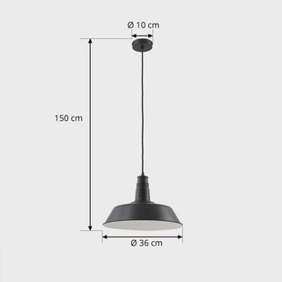 Hanglamp Lindby Laylan, zwart/wit, Ø 36 cm, metaal