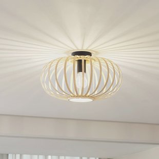 Lindby plafondlamp Lielle, bamboe naturel, Ø 38 cm