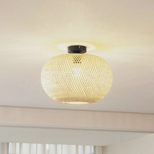 Lindby plafondlamp Kessia, natuurlijk bamboe, Ø 40 cm