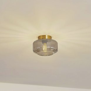 Lindby plafondlamp Hildur, rookgrijs, glas, Ø 22 cm