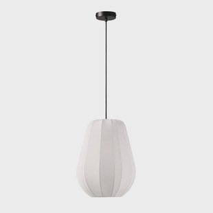 Lindby hanglamp Helin, wit, Ø 30 cm, stof