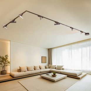 Lindby Railsystem Lumaro, lichtpunten, 7-lamps, zwart, 48V, dimbaar