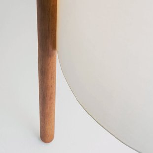 LEDS-C4 Woody vloerlamp, E27, bruin, beige, hout, textiel