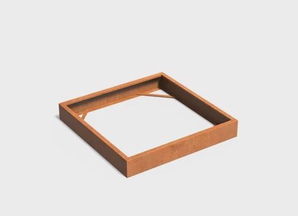Cortenstaal plantenbak CARREZ zonder bodem 140x140x20cm.