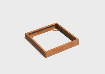 Cortenstaal plantenbak CARREZ zonder bodem 120x120x20cm.