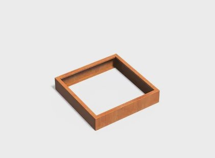 Cortenstaal plantenbak CARREZ zonder bodem 100x100x20cm.