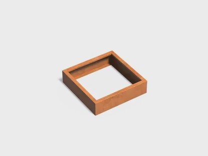 Cortenstaal plantenbak CARREZ zonder bodem 80x80x20cm.