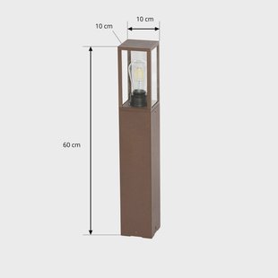 Lindby Robigus sokkellamp, roestkleurig, aluminium