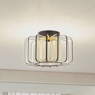 Lucande LED plafondlamp Birger, Ø 39,5cm, zwart/goud