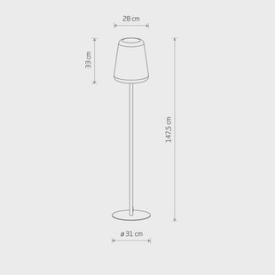 Nowodvorski Lighting Patio vloerlamp, IP44, grafiet/wit, hoogte 148 cm