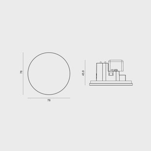 Molto Luce Inbouwlamp Wall 68R Glas RD, wit, aluminium, CCT