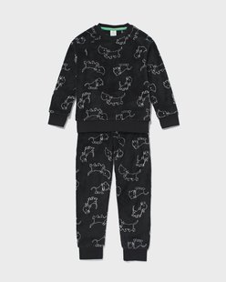 HEMA Takkie kinderpyjama fleece zwart (zwart)