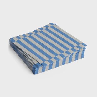 HAY Pattern Lunch Stripe servet 33x33 cm 20-pack Grey-blue pillar