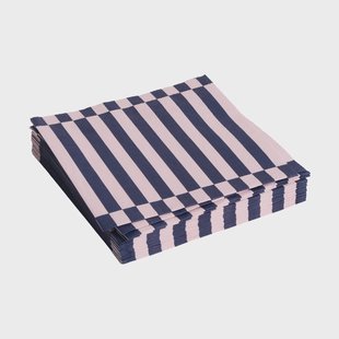 HAY Pattern Lunch Stripe servet 33x33 cm 20-pack Light pink-dark blue pillar