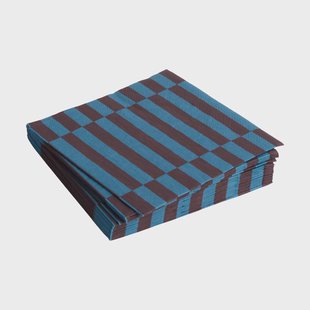 HAY Pattern Lunch Stripe servet 33x33 cm 20-pack Anthracite-bordeaux pillar