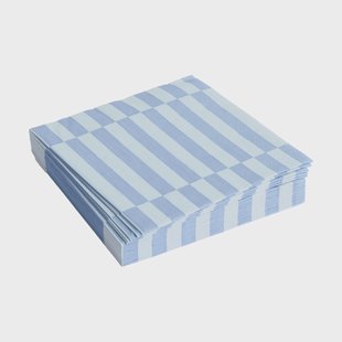 HAY Pattern Lunch Stripe servet 33x33 cm 20-pack Light blue-dusty blue pillar
