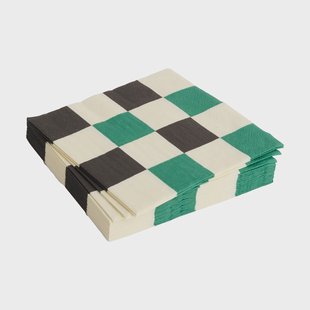 HAY Pattern Lunch Check servet 33x33 cm 20-pack Off white-green-black M