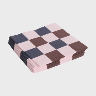 HAY Pattern Lunch Check servet 33x33 cm 20-pack Light pink-bordeaux-black M