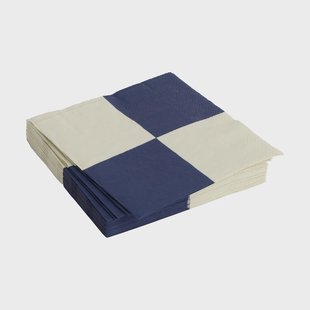 HAY Pattern Lunch Check servet 33x33 cm 20-pack Off white-dark blue L