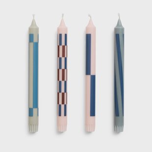 HAY Pattern kaarsen mix 4-pack Light pink-blue