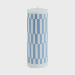 HAY Column Candle  blokkaars large 25 cm Light blue-dusty blue check