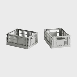 HAY HAY Colour Crate Mini 2-pack 13x17 cm Light grey