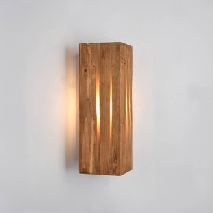Trio Lighting Wandlamp Karuni, natuurlijk, hout, metaal, E14
