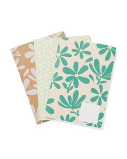 HEMA Schriften A5 bloemen - 3 stuks