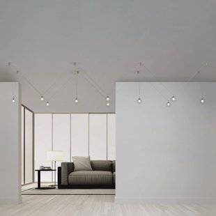 miloox by Sforzin Aladino hanglamp, 10-lamps, helder/goud, glas, gedecentraliseerd