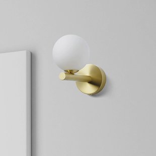 miloox by Sforzin Pomi wandlamp, 1-lamp, goudkleurig, glas, bol