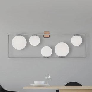 miloox by Sforzin Buble wandlamp, staalkleurig, 5-lamps, glas