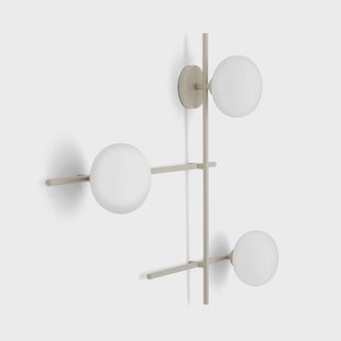 miloox by Sforzin Mikado wandlamp, cipria/wit, 3-lamps, glas, metaal