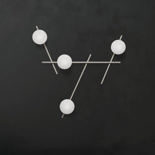 miloox by Sforzin Mikado wandlamp, cipria/wit, 4-lamps, glas, metaal