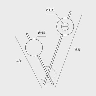 miloox by Sforzin Wandlamp Mikado, cipria/transparant, 2-lamps, glas