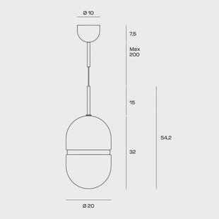 miloox by Sforzin Hanglamp Domu, Ø 20 cm, brons/wit, glas, GX53