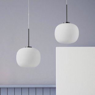 miloox by Sforzin Bombo hanglamp, 2-lamps, wit, glas, gedecentraliseerd