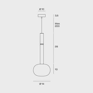miloox by Sforzin Hanglamp Mose, brons, kaphoogte 39 cm, 1-lamp, glas