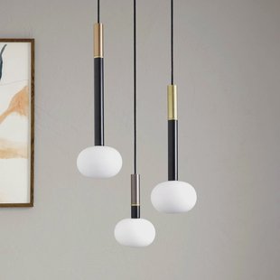 miloox by Sforzin Mose hanglamp, goud/brons/koper, 3-lamps, rond, glas